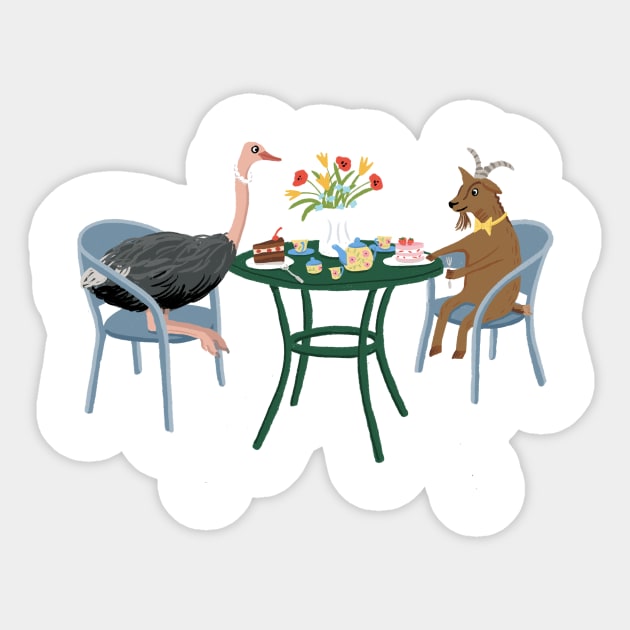 Animals' Tea Party Sticker by Das Brooklyn